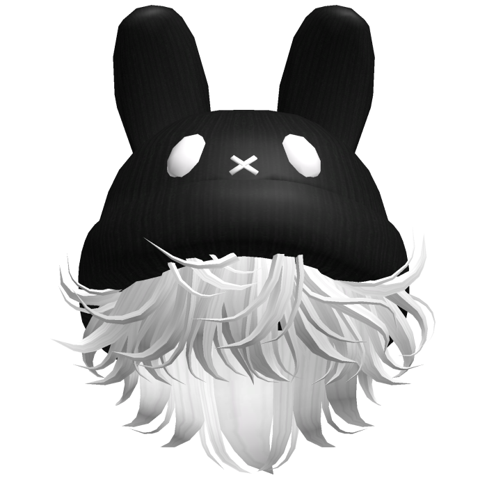 Moe Messy Boy Hair W/ Bunny Hat White V2