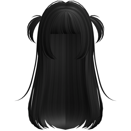 ♡ : cute black anime hair w/ mini pigtails Roblox item