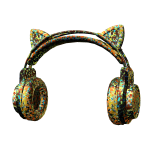 Yuppie Yellow Glitter Kawaii Headphones