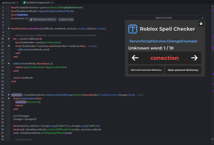 Roblox Spell Checker preview 3