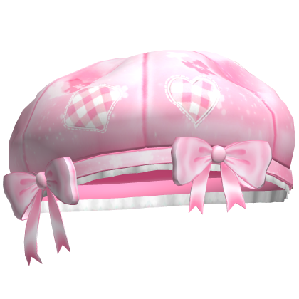 Kawaii Patchwork Bow Beret Pink