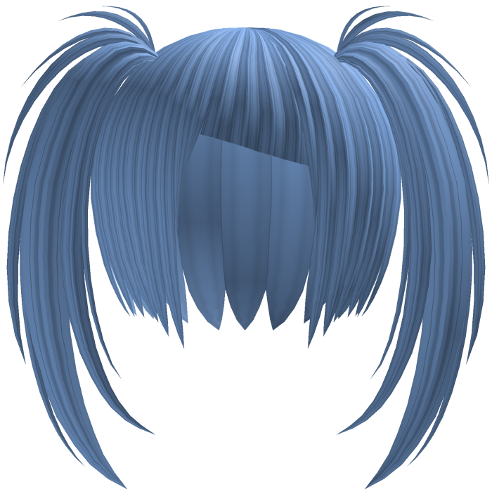 Messy Anime Twintails Blue