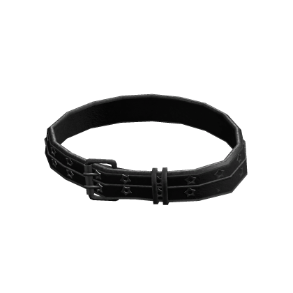 Star Pattern Leather Belt › Black thumbnail