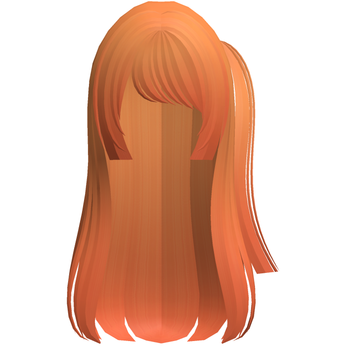 emo moe hime long hair w side pony orange