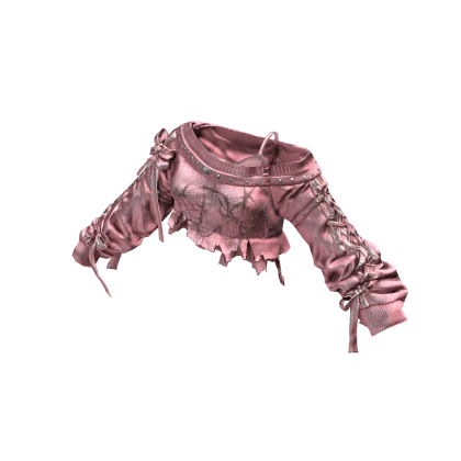 Cozy y2k off shoulder sweater w/ tank (PinkX Pink) Roblox item render