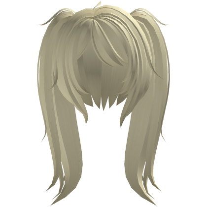 sweet messy fluffy pigtails in light yellow Roblox item