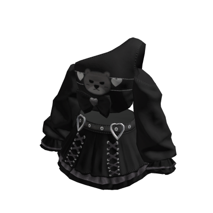 Black Kawaii Bowdream Dollcore Shirt&Skirt
