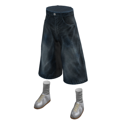 Distressed Shorts Blue Denim Designer Baggy Jorts