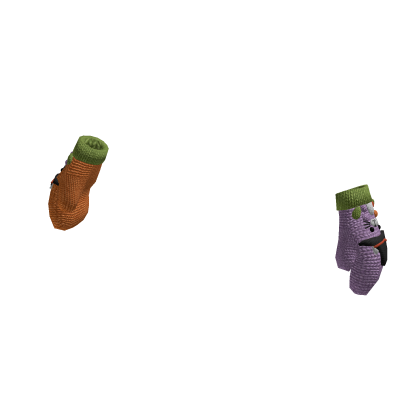 Orange and Purple Halloween Gloves