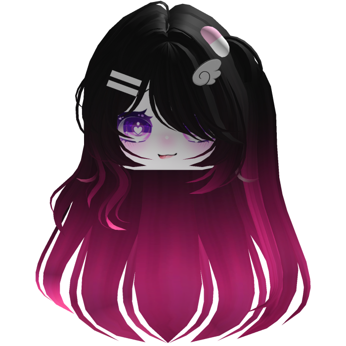 cute Black And Pink Hair emo fofo anime y2k