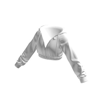 Cropped Track Hoodie White
