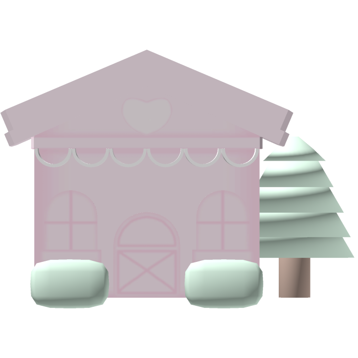 cute pink xmas house