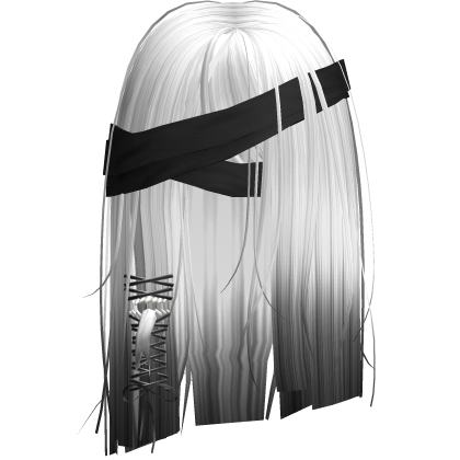 Creepy White Black Short Monster Hair Bandages Roblox item