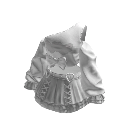 White Kawaii Bowdream Dollcore Shirt&Skirt