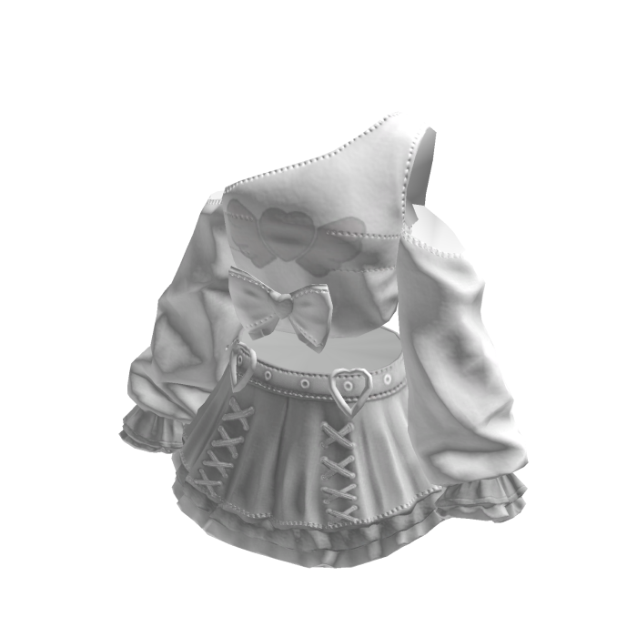 White Kawaii Bowdream Dollcore Shirt&Skirt