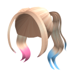 Preppy Blonde Hair with Pink and Blue Tips