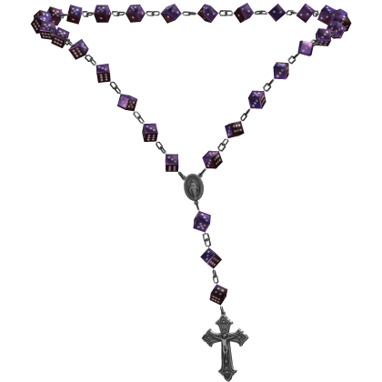👾 [woman] purple y2k emo vkei dice rosary