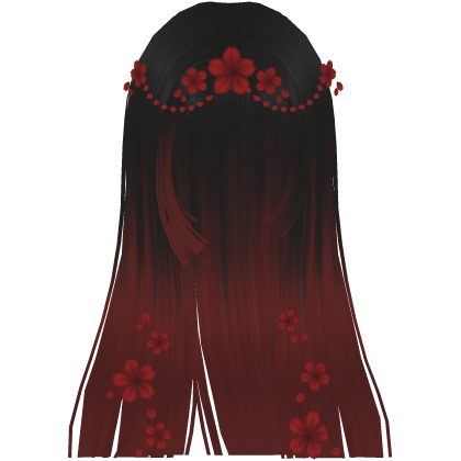 Glowy Sakura Princess Hime Cut (Black&Red) Roblox item