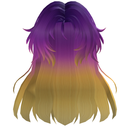 Purple Orange Fade Long Wavy Middle Part Bangs Roblox item