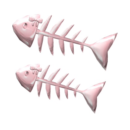 Pink Decora Fish Bone Hair Clip & Bow (Left)