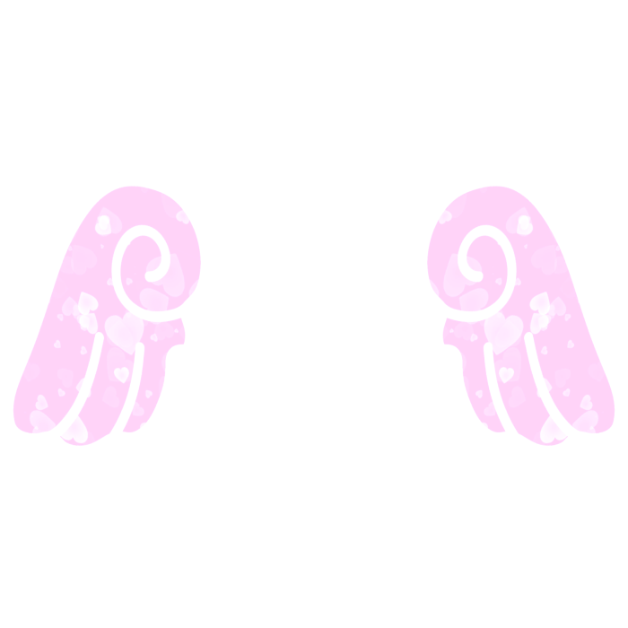 ♡ Cute Chibi Sticker Angel Wings in Pink Hearts