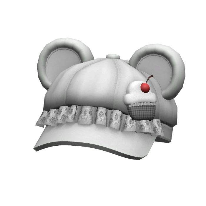 White/Gray Cupcake Ruffled Cute Bear Ears Cap