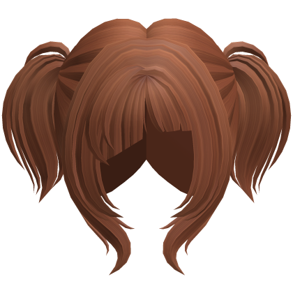 High Layered Pigtail Hair with Bangs Ginger Roblox item