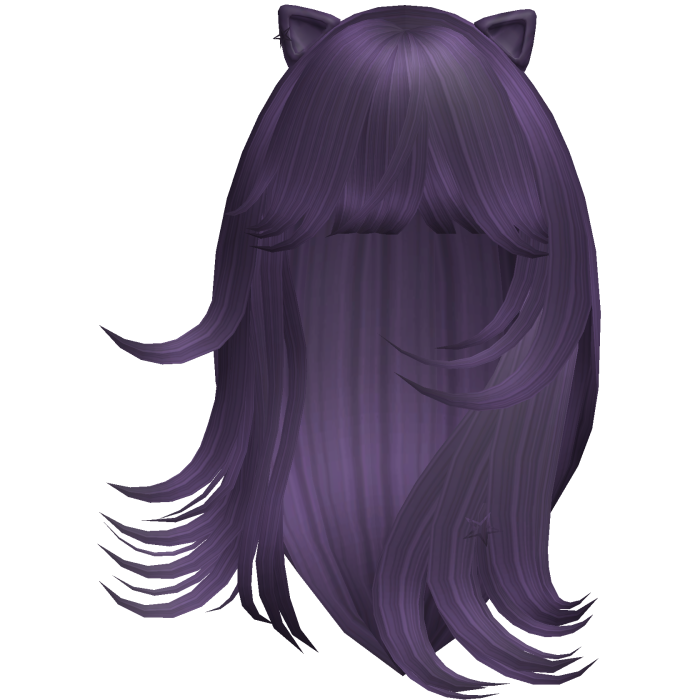 Wispy Flowy Cat Ears Hair (Purple)
