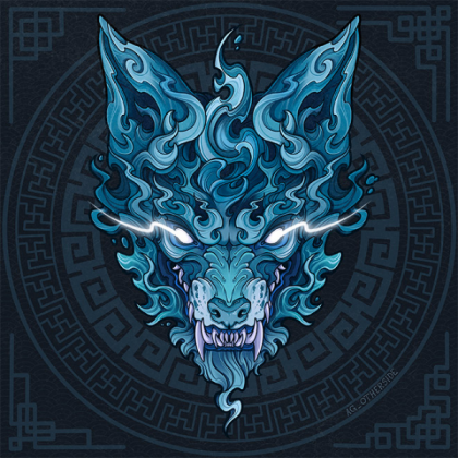 blue wolf Roblox decal