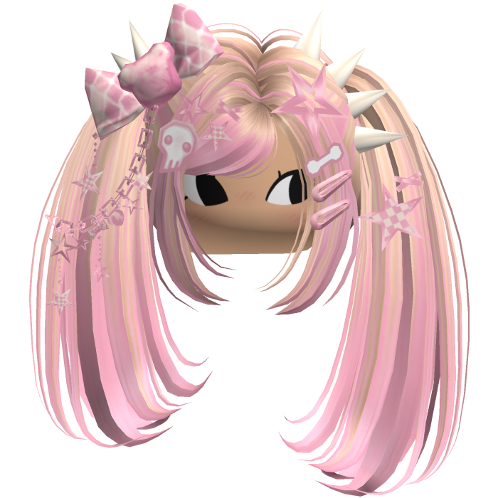 ♡ Scene Spiky Moe Pigtails (Pink & Blonde)