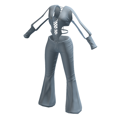 aprelle Y2k Long Sleeved Bodysuit Light Blue