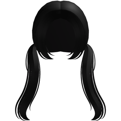 ♡ long low cute pigtails in black