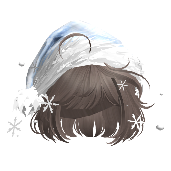 Christmas Cute Hair w/Santa Hat (Light Brown)