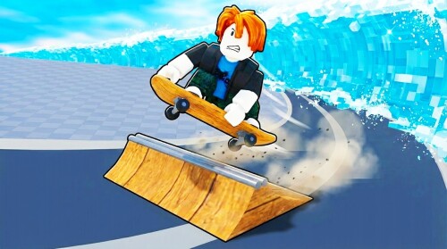 🛹Escape Tsunami on Skateboard