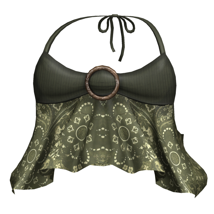 ☆ Green 2000's Flowy Halter Top