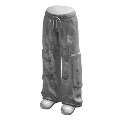 Star Baggy Cargos w/ Sneakers (Grey)