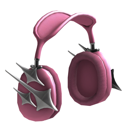 Pink Y2K Over-Ear Silver Star Headphones Roblox item