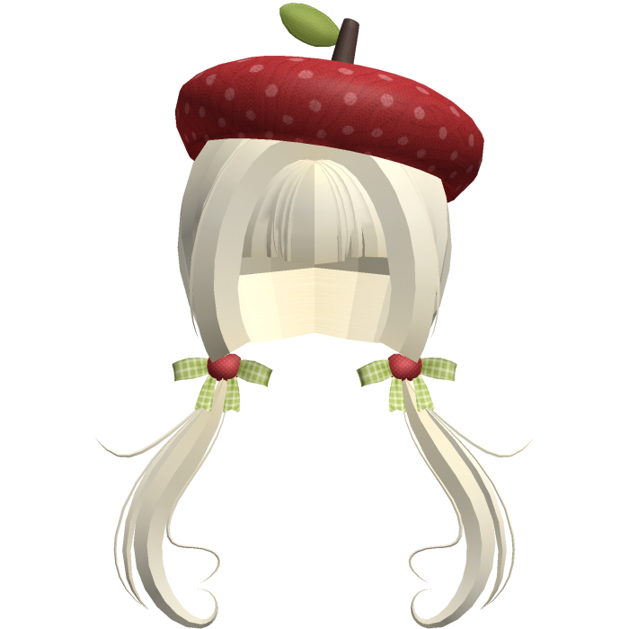 Blonde Wispy Heart Igari Apple Tails w Beret