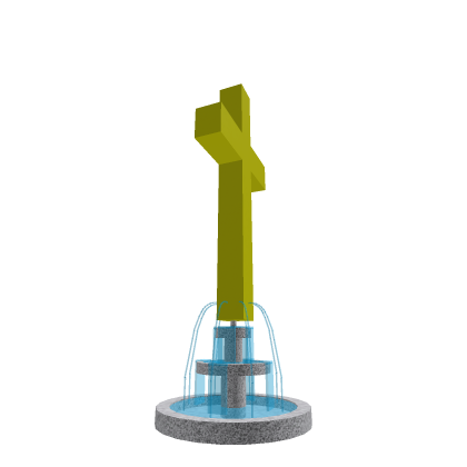 Golden crucifix Fountain