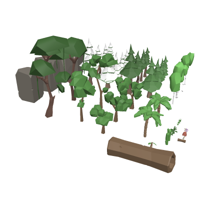 Low-Poly Plants Pack Tree Forest Decor Rock Rocks