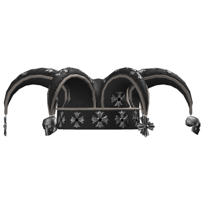 y2k chrome clown jester hat black 