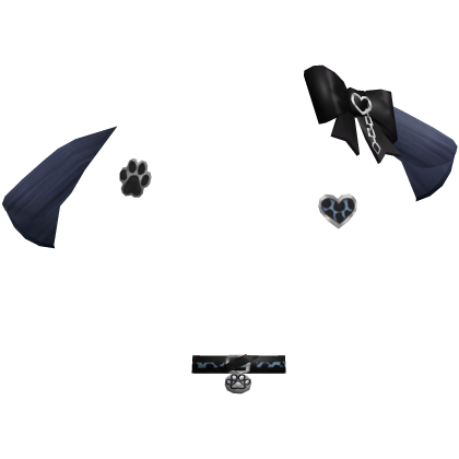 Navy Blue Gothic Y2k Ear Paw Furry Accessories