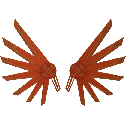futuristic orange mechanical wings