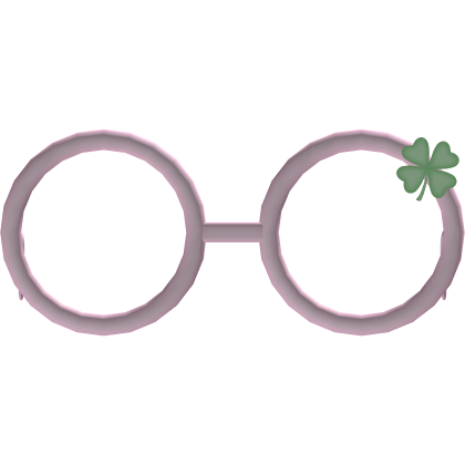 𖹭◞ kawaii clover round glasses in pink ! !  Roblox item