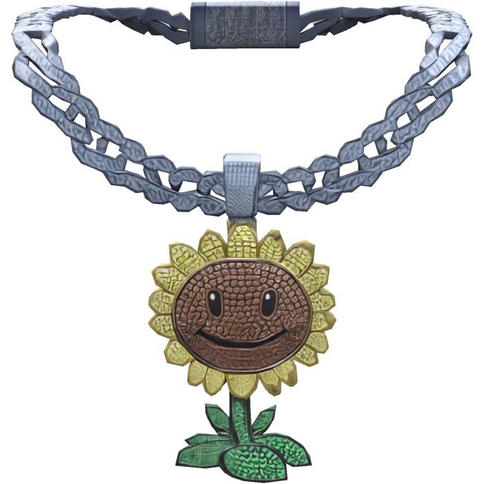 Plants Vs Zombies Sunflower Chain Necklace 3.0