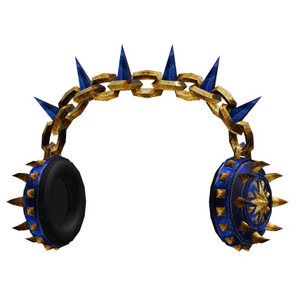 Blue and Gold Spikey Headphones