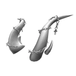 Platinum Chained Crucifix Horns
