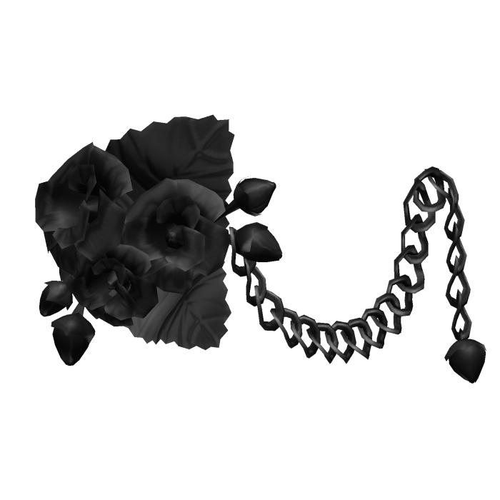 1.0 Black Emo Goth Metal Rose Flower Waist Chain