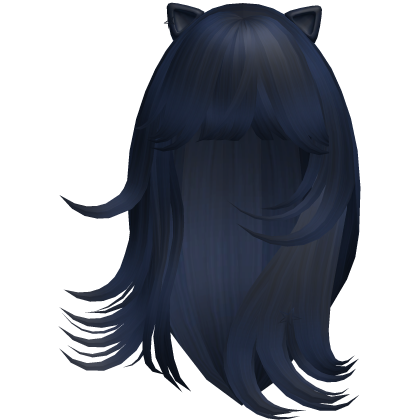 Wispy Flowy Cat Ears Hair (Blue)