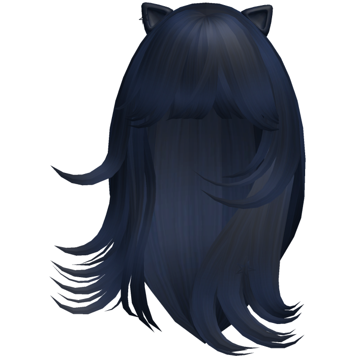 Wispy Flowy Cat Ears Hair (Blue)